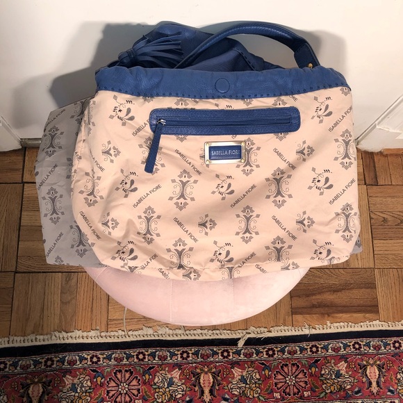 Isabella Fiore Blue Pebbled Leather Hobo - Picture 11 of 16